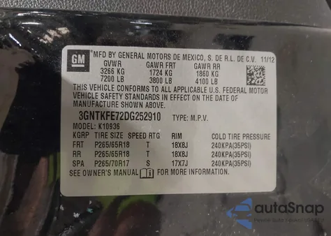 2013 Chevrolet Avalanche Lt z USA, uszkodzony, nr VIN 3GNTKFE72DG252910